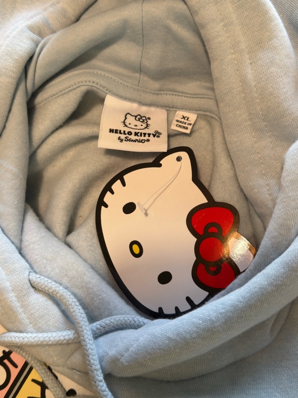 NWT | Sanrio | Hello Kitty Hoodie XL Light Blue Graphic Sweatshirt - Picture 6 of 7